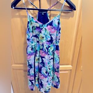 Ladakh colorful lavender print mini dress with straps